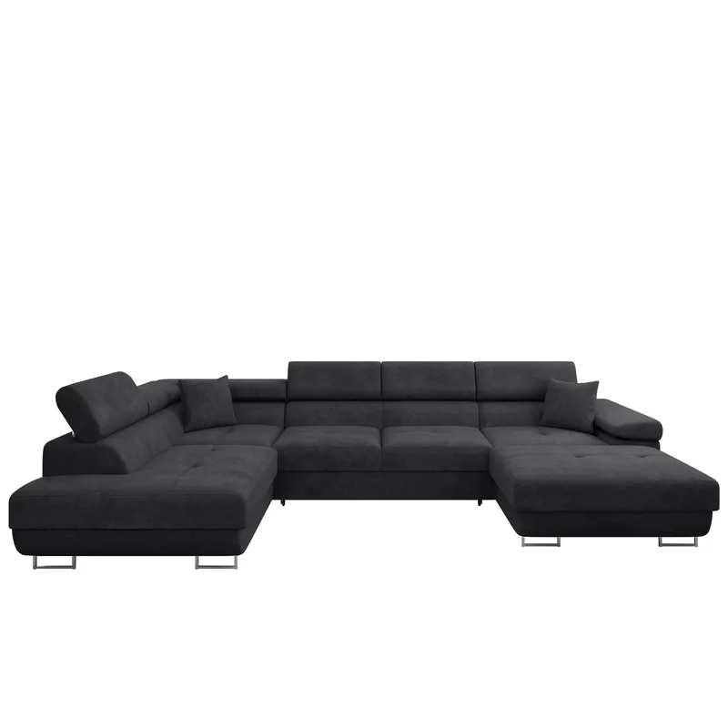 Gabina 5-personers U-formet sovesofa med chaiselong og chaiselong - sort - Møbler - Sofaer - Sovesofaer