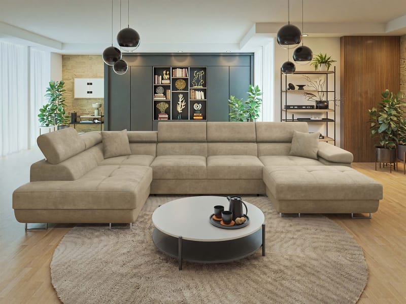 Gabina 5-personers U-formet sovesofa med chaiselong og chaiselong - Lumo 30 - Møbler - Sofaer - Sovesofaer