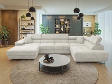 Gabina 5-personers U-formet sovesofa med chaiselong og chaiselong - Lumo 55 - Møbler - Sofaer - Sovesofaer