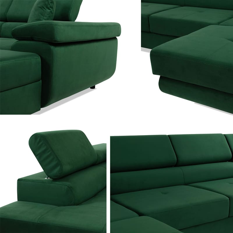 Gabina 5-personers U-formet sovesofa med chaiselong og chaiselong - sort - Møbler - Sofaer - Sovesofaer