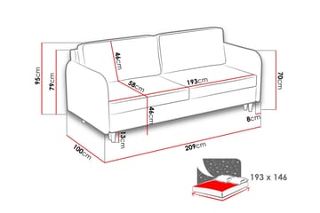Gaja 2-Pers. Sofa - Beige - Møbler - Sofaer - Sovesofaer