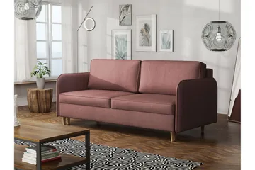 Gaja 2-personers Sovesofa Runde Armlæn i Stof - Rosa - Møbler - Sofaer - Sovesofaer