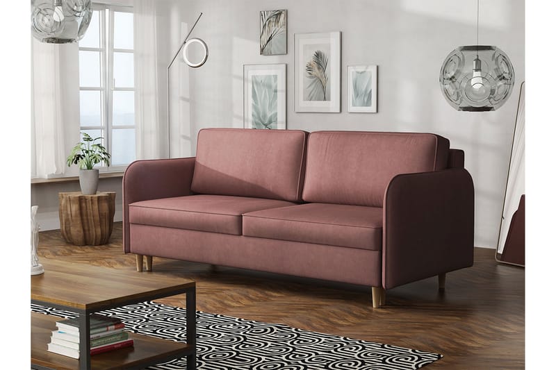 Gaja 2-Pers. Sofa - Lyserød - Møbler - Sofaer - Sovesofaer