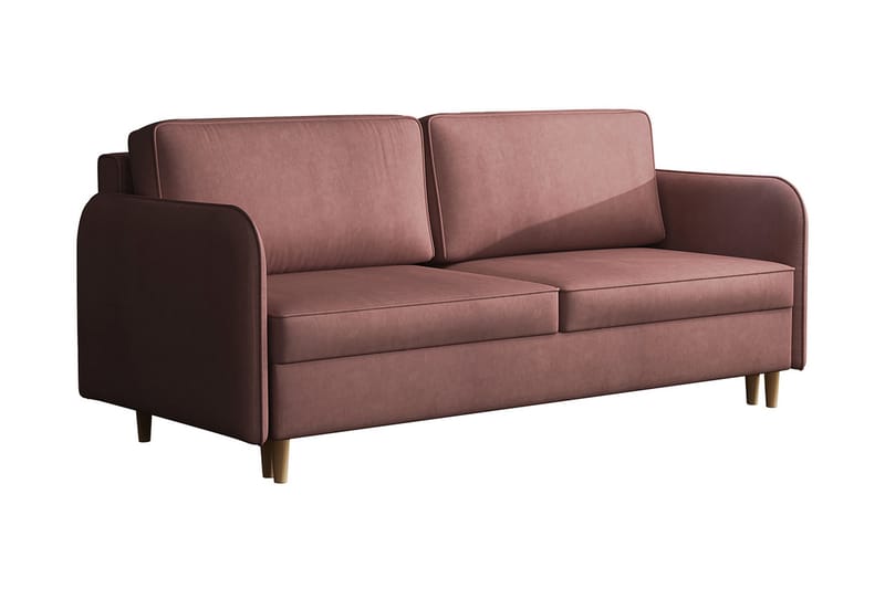 Gaja 2-Pers. Sofa - Lyserød - Sovesofaer - 2 personers sovesofa - Velour sofaer