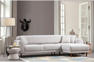 Gajanejos 5-personers Højrevendt L-formet Sovesofa 87x237 cm i Stof - Beige - Møbler - Sofaer - Sovesofaer