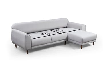 Gajanejos 5-personers Højrevendt L-formet Sovesofa 87x237 cm i Stof - Beige - Møbler - Sofaer - Sovesofaer