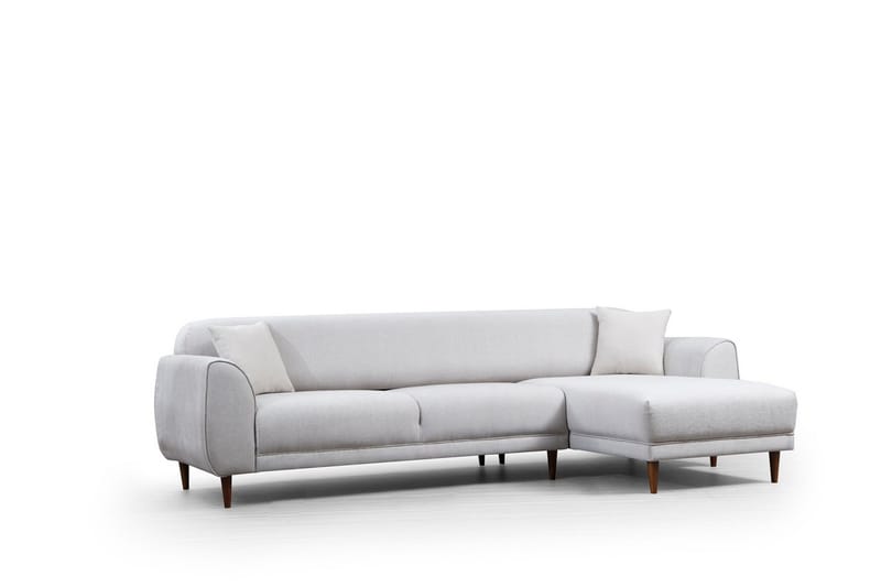 Gajanejos 5-personers Højrevendt L-formet Sovesofa 87x237 cm i Stof - Beige - Møbler - Sofaer - Sovesofaer