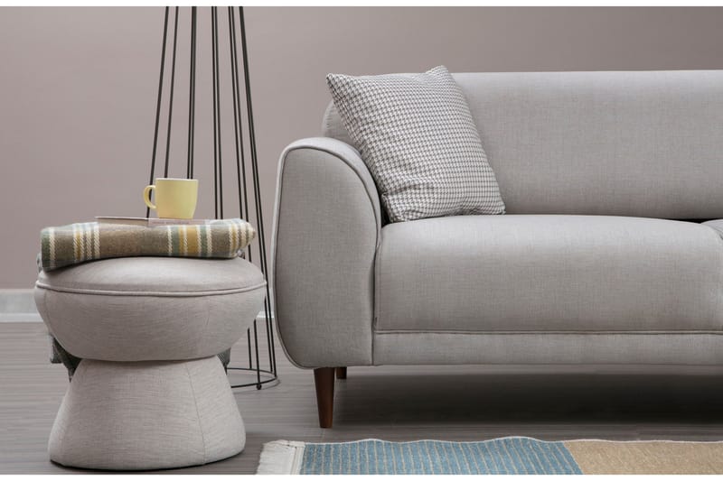 Gajanejos 5-personers Højrevendt L-formet Sovesofa 87x237 cm i Stof - Beige - Møbler - Sofaer - Sovesofaer
