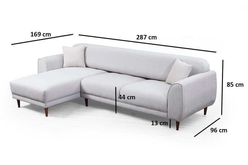 Gajanejos Chaiselongsovesofa - Beige - Sovesofaer - Sovesofa chaiselong