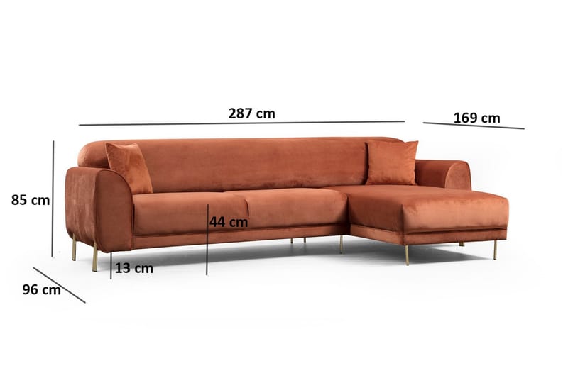 Gajanejos Chaiselongsovesofa - Brun - Sovesofaer - Sovesofa chaiselong