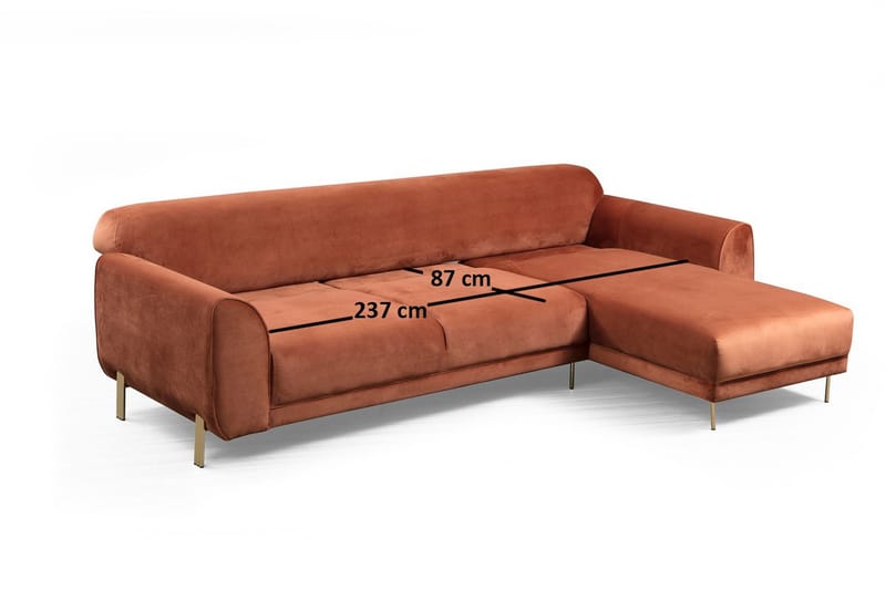 Gajanejos Chaiselongsovesofa - Brun - Møbler - Sofaer - Sovesofaer