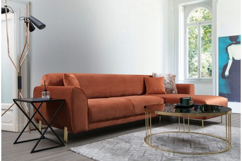 Gajanejos Chaiselongsovesofa - Brun - Møbler - Sofaer - Sovesofaer