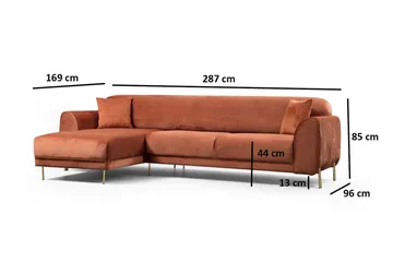 Gajanejos Chaiselongsovesofa - Brun - Møbler - Sofaer - Sovesofaer