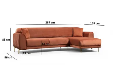 Gajanejos Chaiselongsovesofa - Brun - Møbler - Sofaer - Sovesofaer