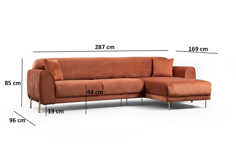 Gajanejos Chaiselongsovesofa - Brun - Møbler - Sofaer - Sovesofaer