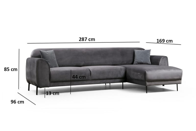 Gajanejos Chaiselongsovesofa - Grå - Møbler - Sofaer - Sovesofaer