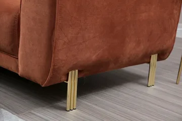 Gajanejos Venstrevendt Sovesofa med Chaiselong 87x237 cm i Fløjl - Terracotta - Møbler - Sofaer - Sovesofaer