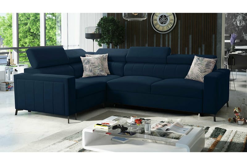 Galbally 3-sits Hörnbäddsoffa Dark blue - Møbler - Sofaer - Sovesofaer