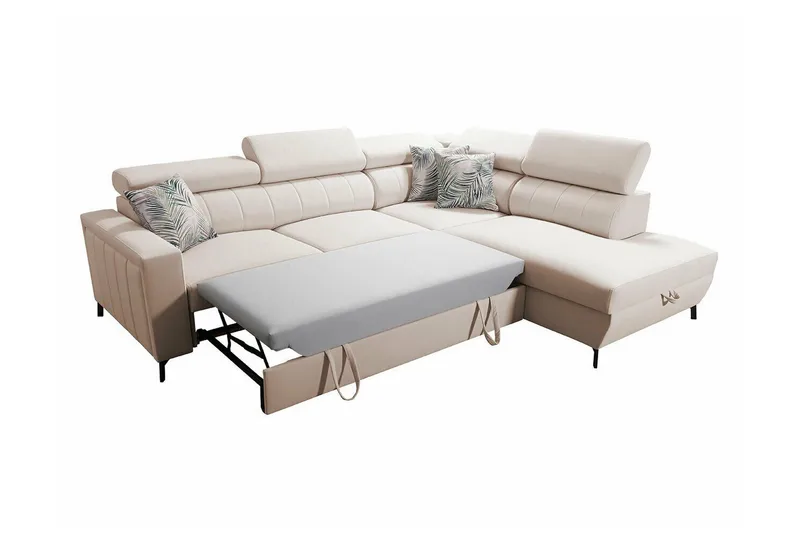 Galbally 3-sits Hörnbäddsoffa Dark brown - Møbler - Sofaer - Sovesofaer