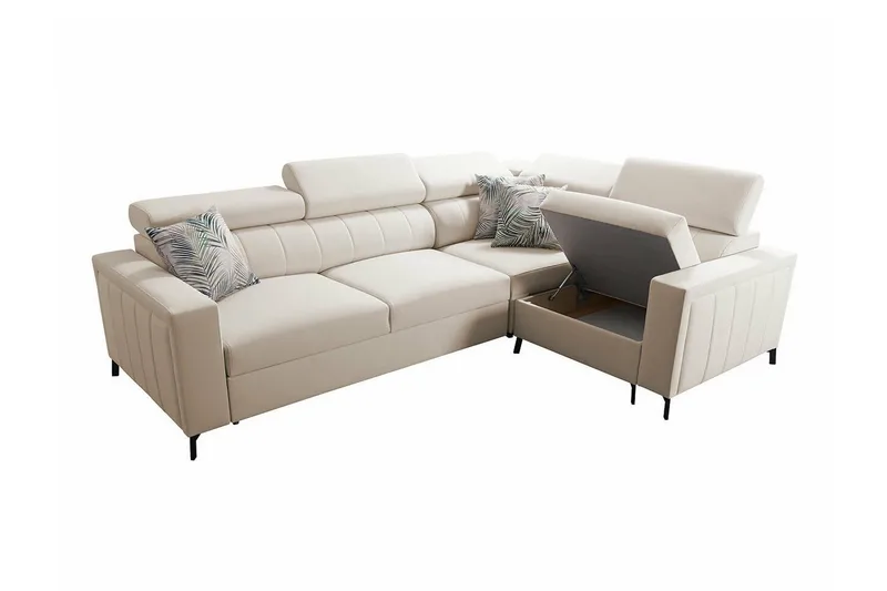 Galbally 3-sits Hörnbäddsoffa Dark brown - Møbler - Sofaer - Sovesofaer