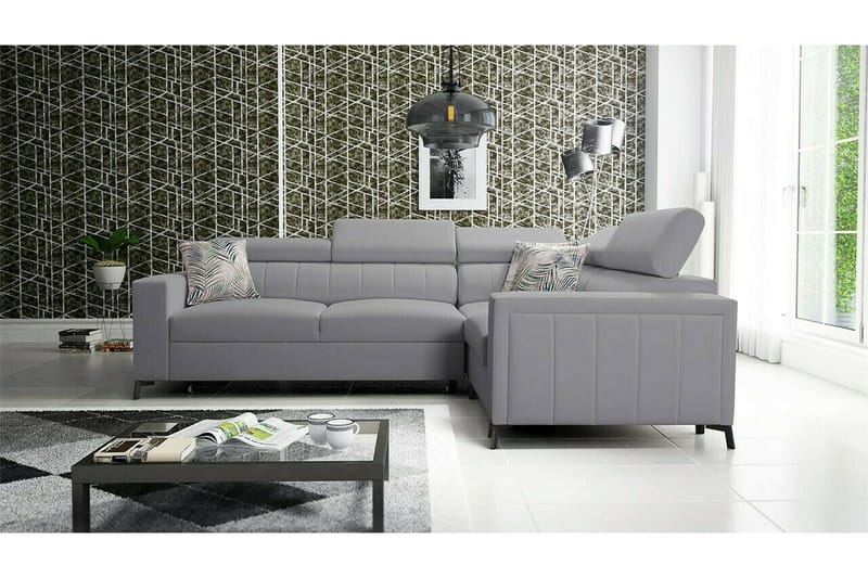 Galbally 3-sits Hörnbäddsoffa Light grey - Møbler - Sofaer - Sovesofaer
