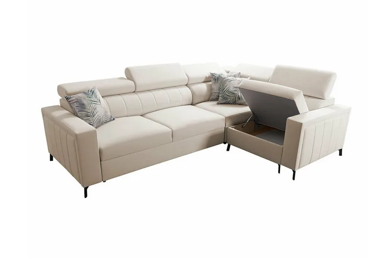 Galbally 3-sits Hörnbäddsoffa Light grey - Møbler - Sofaer - Sovesofaer