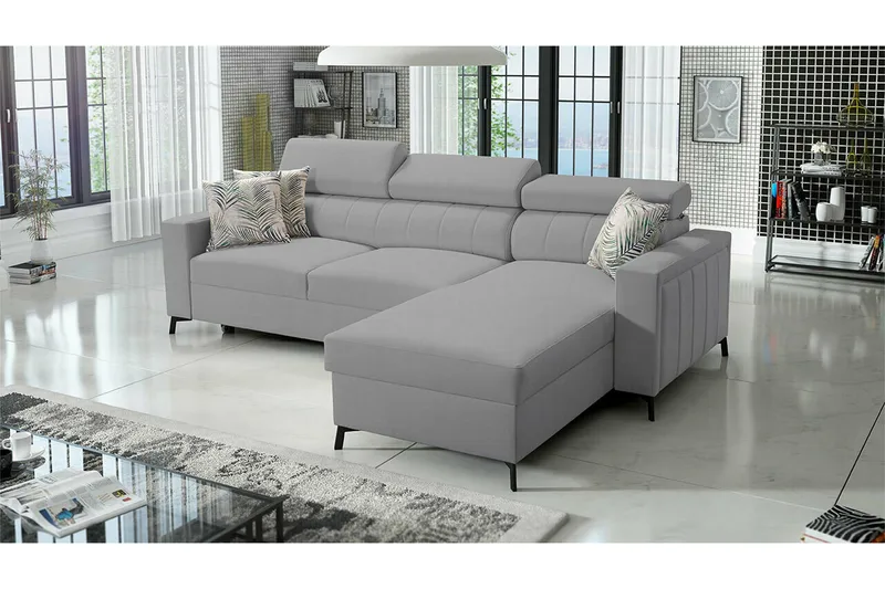Galbally 3-sits Hörnbäddsoffa Light grey/Dark grey - Møbler - Sofaer - Sovesofaer
