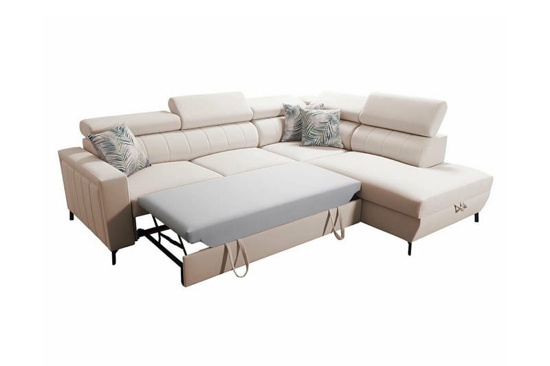 Galbally 3-sits Hörnbäddsoffa Light pink - Møbler - Sofaer - Sovesofaer