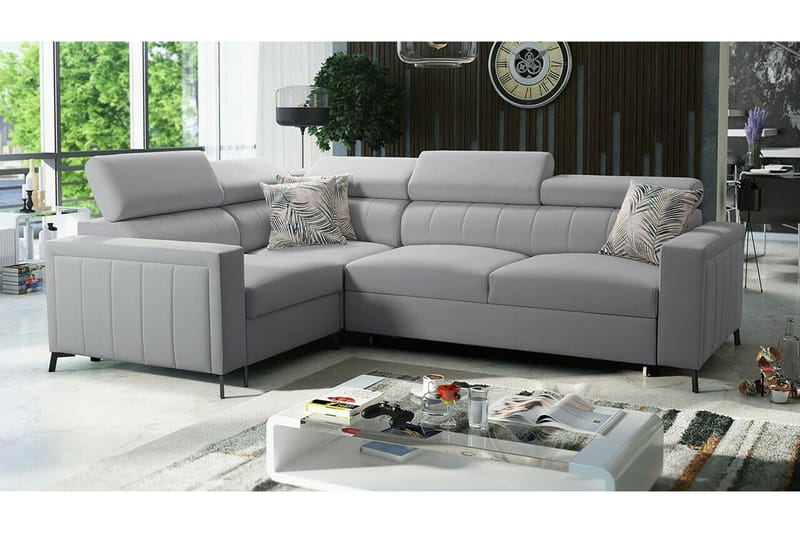 Galbally 3-sits Hörnbäddsoffa Ljusgrå - Møbler - Sofaer - Sovesofaer