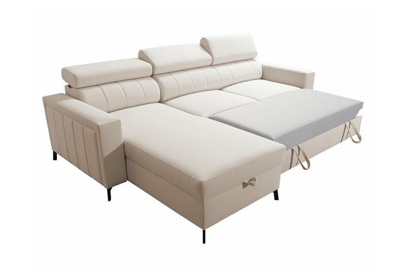 Galbally 3-sits Hörnbäddsoffa Ljusgrå - Møbler - Sofaer - Sovesofaer