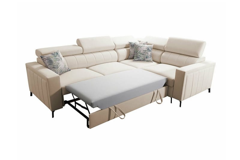 Galbally 3-sits Hörnbäddsoffa Ljusgrå - Møbler - Sofaer - Sovesofaer