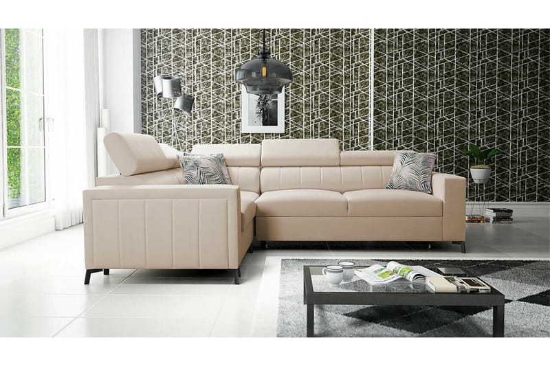 Galbally 3-sits Hörnbäddsoffa NO_BRAND beige - Møbler - Sofaer - Sovesofaer