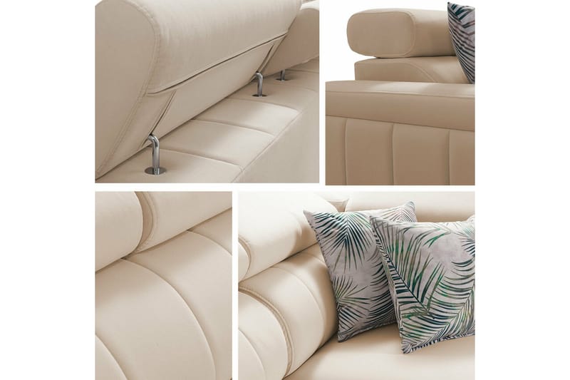 Galbally 3-sits Hörnbäddsoffa NO_BRAND beige - Møbler - Sofaer - Sovesofaer