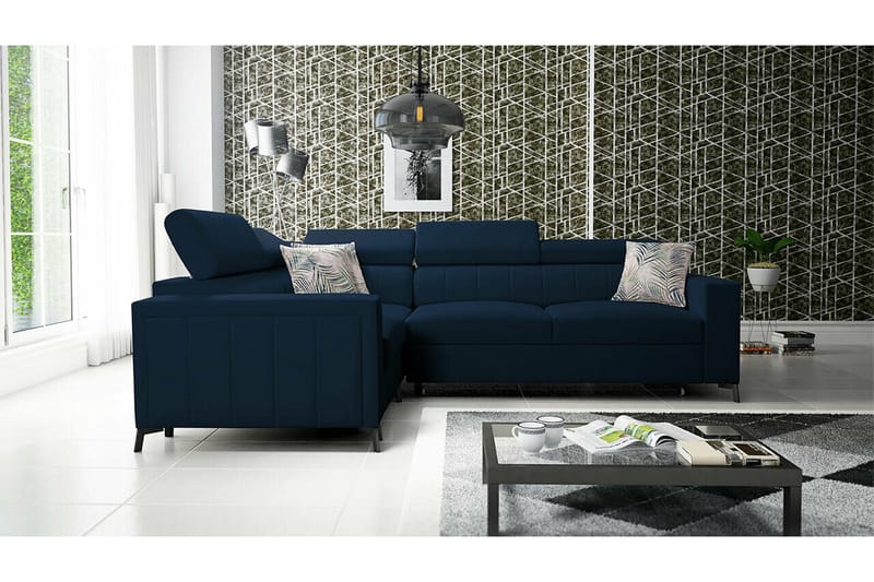 Galbally 3-sits Hörnbäddsoffa NO_BRAND Dark blue - Møbler - Sofaer - Sovesofaer