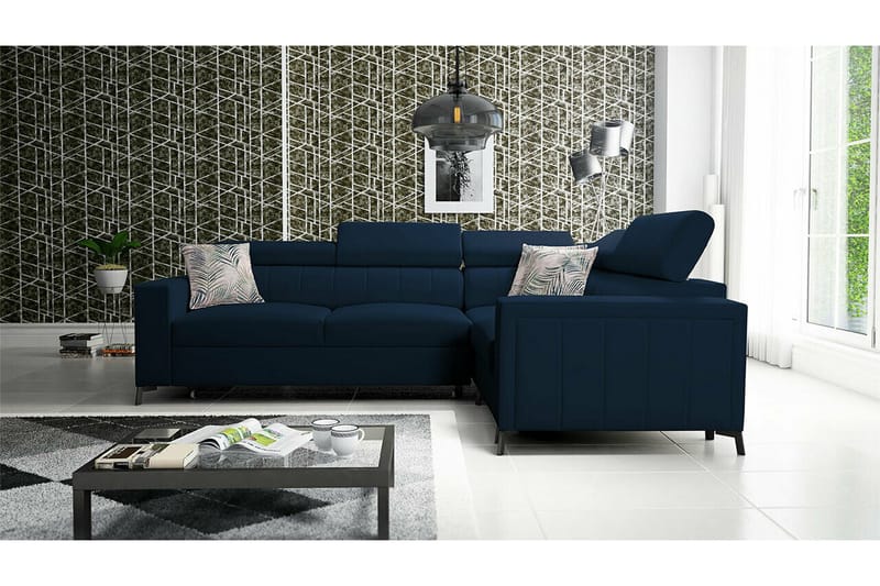Galbally 3-sits Hörnbäddsoffa NO_BRAND Dark blue - Møbler - Sofaer - Sovesofaer