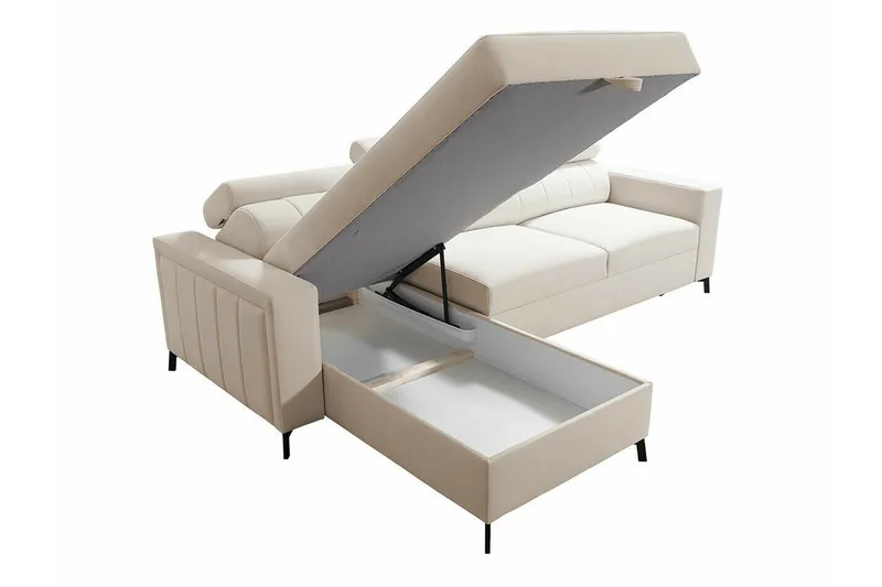 Galbally 3-sits Hörnbäddsoffa NO_BRAND Dark brown - Møbler - Sofaer - Sovesofaer