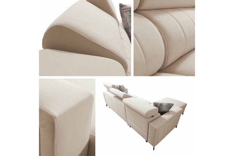 Galbally 3-personers hjørnesofaseng - Beige Creme - Sovesofaer - Hjørnesovesofa