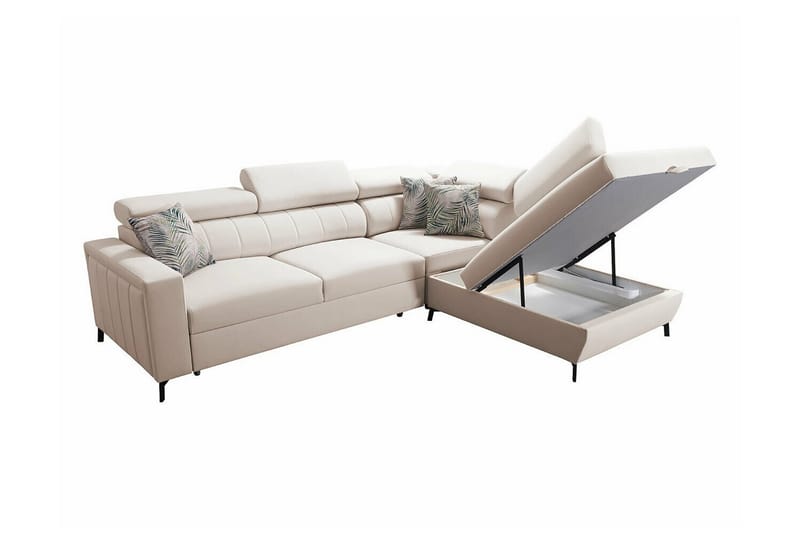 Galbally 3-personers hjørnesofaseng - Beige/Lys beige - Sovesofaer - Hjørnesovesofa