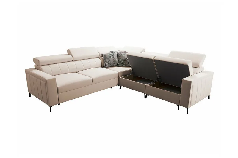 Galbally 4-sits Hörnbäddsoffa beige - Møbler - Sofaer - Sovesofaer