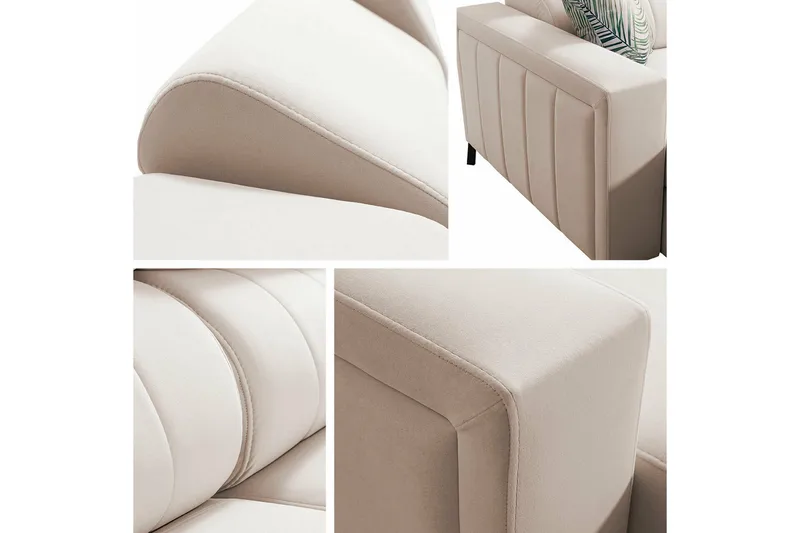 Galbally 4-sits Hörnbäddsoffa Beige/Light beige - Møbler - Sofaer - Sovesofaer