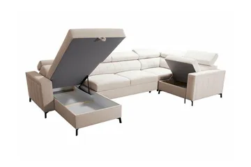 Galbally 4-sits Hörnbäddsoffa Dark brown - Møbler - Sofaer - Sovesofaer