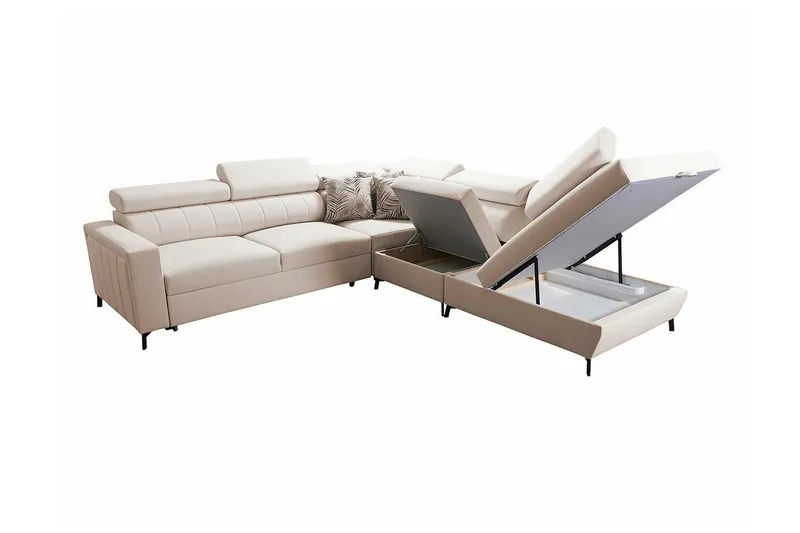 Galbally 4-sits Hörnbäddsoffa Dark brown - Møbler - Sofaer - Sovesofaer