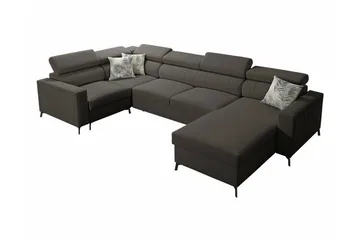 Galbally 4-sits Hörnbäddsoffa Dark brown - Møbler - Sofaer - Sovesofaer
