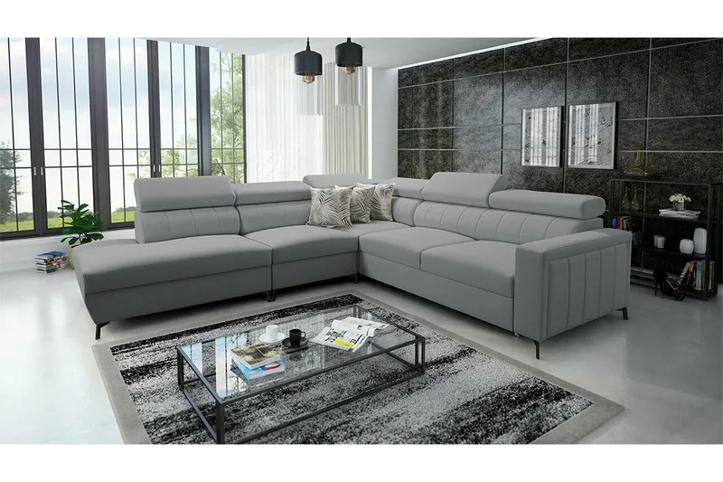 Galbally 4-sits Hörnbäddsoffa Grey - Møbler - Sofaer - Sovesofaer