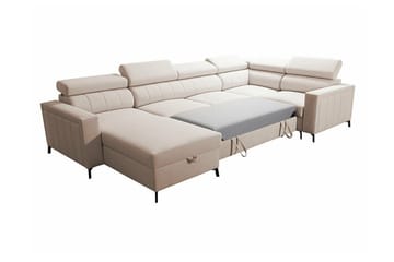 Galbally 4-sits Hörnbäddsoffa Light pink - Møbler - Sofaer - Sovesofaer