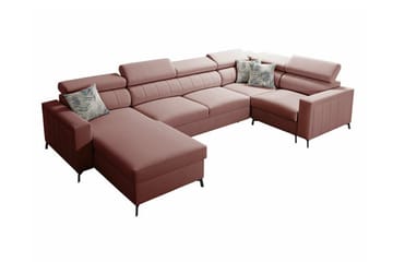 Galbally 4-sits Hörnbäddsoffa Light pink - Møbler - Sofaer - Sovesofaer