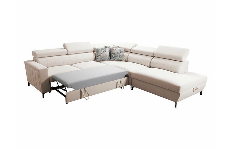 Galbally 4-sits Hörnbäddsoffa NO_BRAND beige - Møbler - Sofaer - Sovesofaer