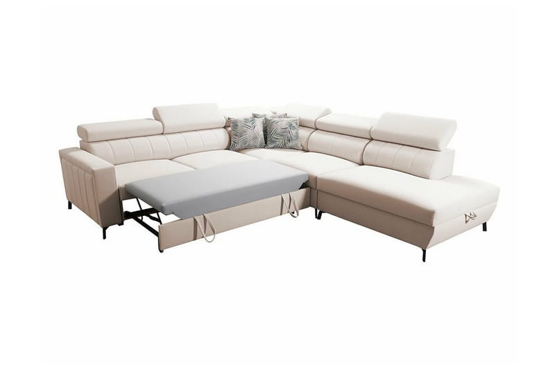 Galbally 4-sits Hörnbäddsoffa NO_BRAND beige - Møbler - Sofaer - Sovesofaer