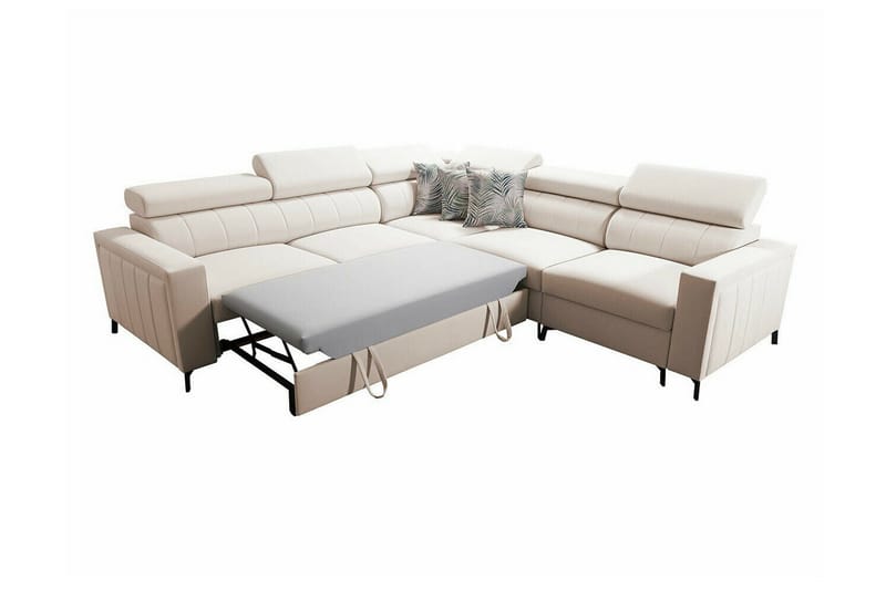 Galbally 4-sits Hörnbäddsoffa NO_BRAND Black - Møbler - Sofaer - Sovesofaer