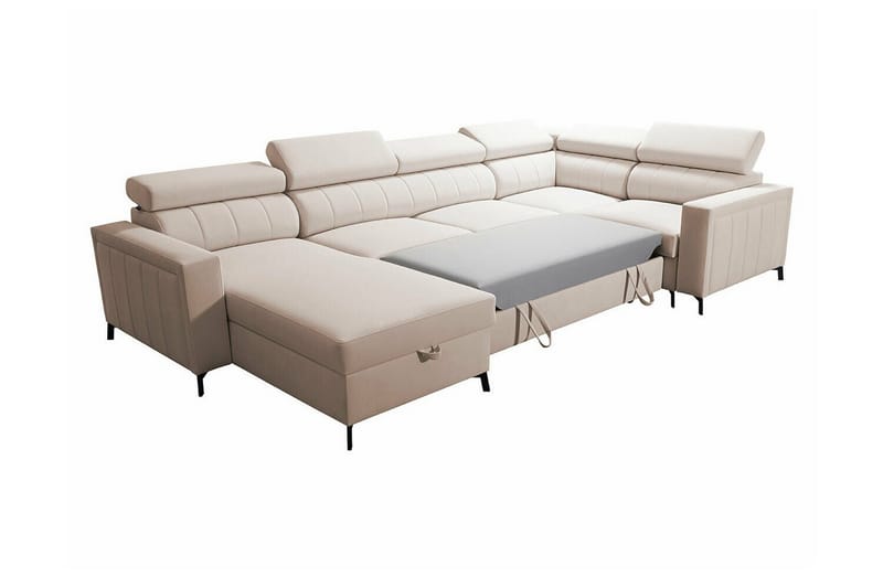 Galbally 4-sits Hörnbäddsoffa NO_BRAND Dark brown - Møbler - Sofaer - Sovesofaer